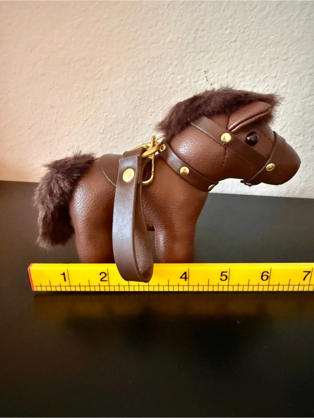 ✨ NWT Brown Faux Leather Mini Pony Bag Charm / Keychain ✨